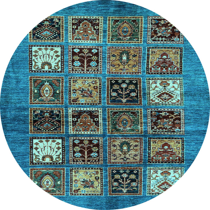 Round Machine Washable Abstract Light Blue Modern Rug, wshabs711lblu