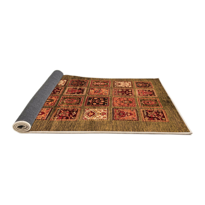 Sideview of Abstract Orange Modern Rug, abs711org