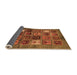 Sideview of Abstract Orange Modern Rug, abs711org