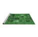 Sideview of Machine Washable Abstract Emerald Green Modern Area Rugs, wshabs711emgrn