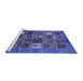 Sideview of Machine Washable Abstract Blue Modern Rug, wshabs711blu