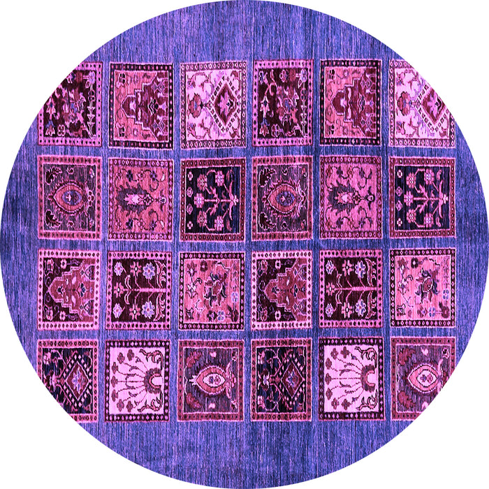 Round Machine Washable Abstract Purple Modern Area Rugs, wshabs711pur