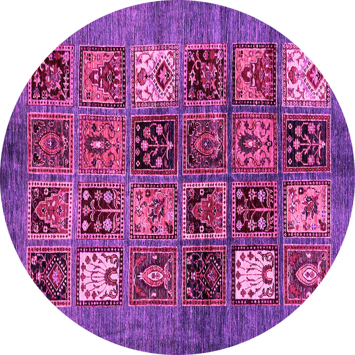 Round Machine Washable Abstract Pink Modern Rug, wshabs711pnk