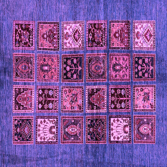 Square Machine Washable Abstract Purple Modern Area Rugs, wshabs711pur