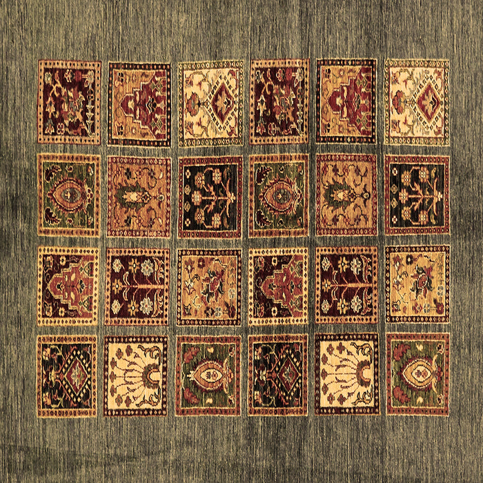 Square Machine Washable Abstract Brown Modern Rug, wshabs711brn