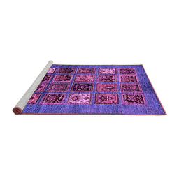 Sideview of Machine Washable Abstract Purple Modern Area Rugs, wshabs711pur