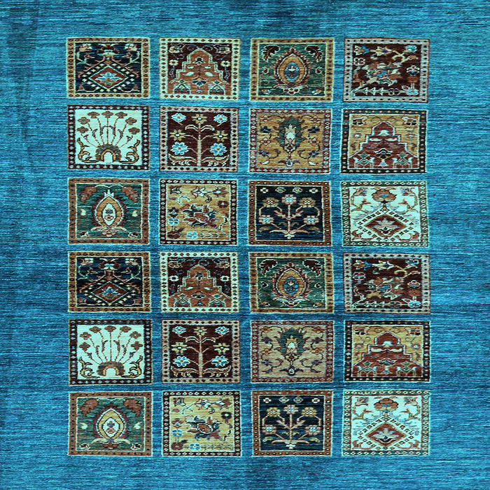 Square Machine Washable Abstract Light Blue Modern Rug, wshabs711lblu