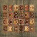 Square Abstract Brown Modern Rug, abs711brn