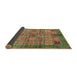 Sideview of Abstract Copper Green Modern Rug, abs712