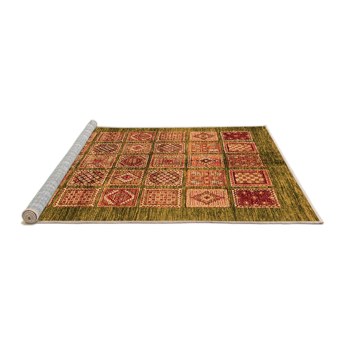 Sideview of Machine Washable Abstract Orange Modern Area Rugs, wshabs712org