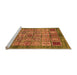 Sideview of Machine Washable Abstract Orange Modern Area Rugs, wshabs712org