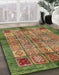 Machine Washable Abstract Brass Green Rug in a Family Room, wshabs712