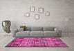 Machine Washable Abstract Pink Modern Rug in a Living Room, wshabs712pnk