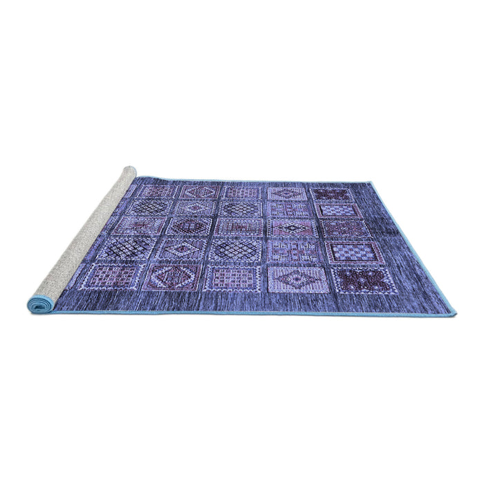 Sideview of Machine Washable Abstract Blue Modern Rug, wshabs712blu