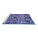 Sideview of Machine Washable Abstract Blue Modern Rug, wshabs712blu