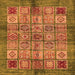 Square Machine Washable Abstract Orange Modern Area Rugs, wshabs712org