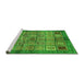 Sideview of Machine Washable Abstract Green Modern Area Rugs, wshabs712grn