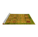 Sideview of Machine Washable Abstract Yellow Modern Rug, wshabs712yw