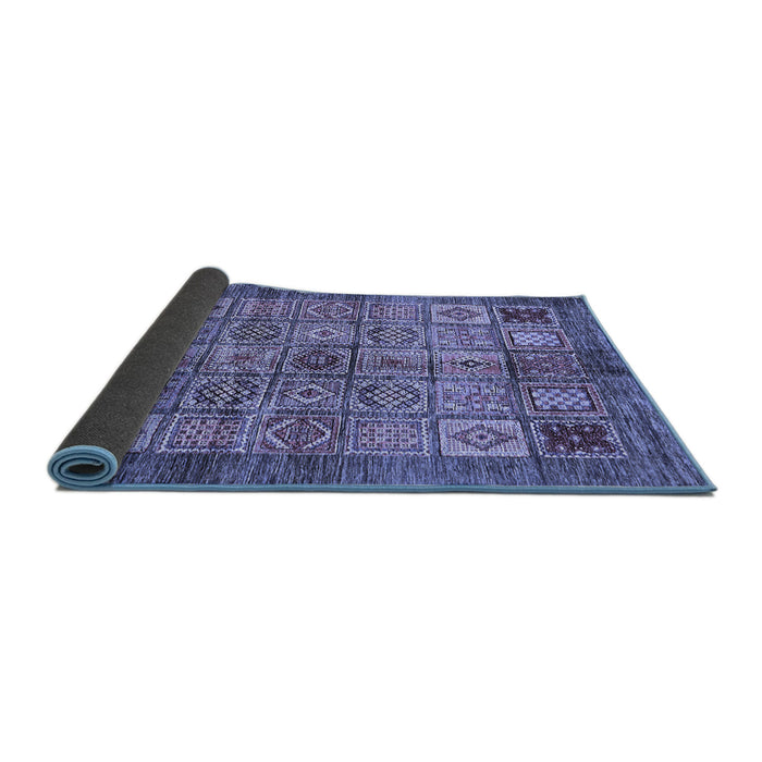 Sideview of Abstract Blue Modern Rug, abs712blu