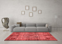 Machine Washable Abstract Red Modern Rug, wshabs712red