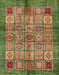 Abstract Copper Green Modern Rug, abs712