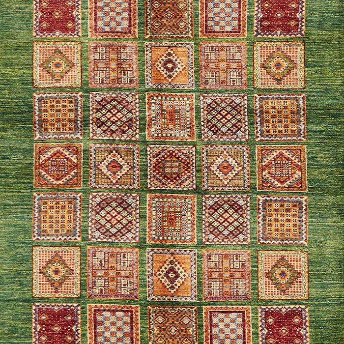 Abstract Copper Green Modern Rug, abs712