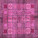 Square Machine Washable Abstract Pink Modern Rug, wshabs712pnk