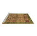 Sideview of Machine Washable Abstract Brown Modern Rug, wshabs712brn