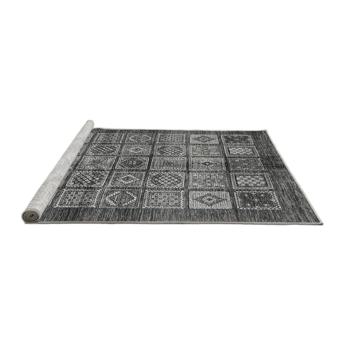 Sideview of Machine Washable Abstract Gray Modern Rug, wshabs712gry