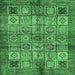 Square Abstract Emerald Green Modern Rug, abs712emgrn