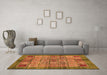 Machine Washable Abstract Orange Modern Area Rugs in a Living Room, wshabs712org