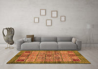 Machine Washable Abstract Orange Modern Rug, wshabs712org