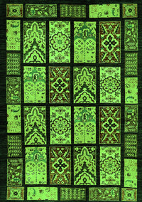 Abstract Green Modern Rug, abs713grn