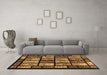 Machine Washable Abstract Brown Modern Rug in a Living Room,, wshabs713brn