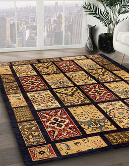 Abstract Red Modern Rug in Family Room, abs713