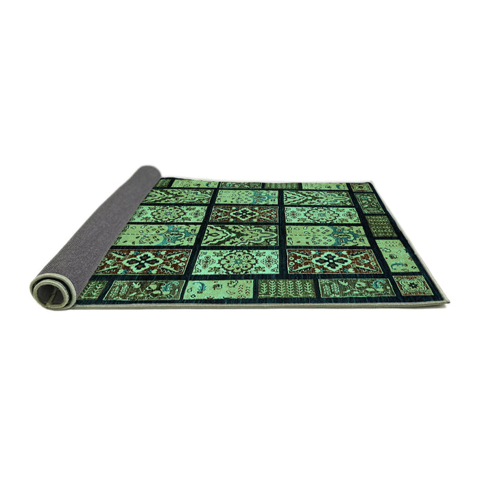 Sideview of Abstract Turquoise Modern Rug, abs713turq