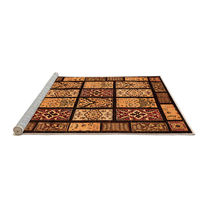 Sideview of Machine Washable Abstract Orange Modern Area Rugs, wshabs713org