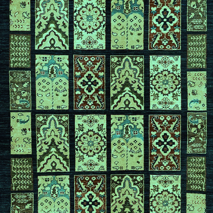 Machine Washable Abstract Turquoise Modern Area Rugs, wshabs713turq