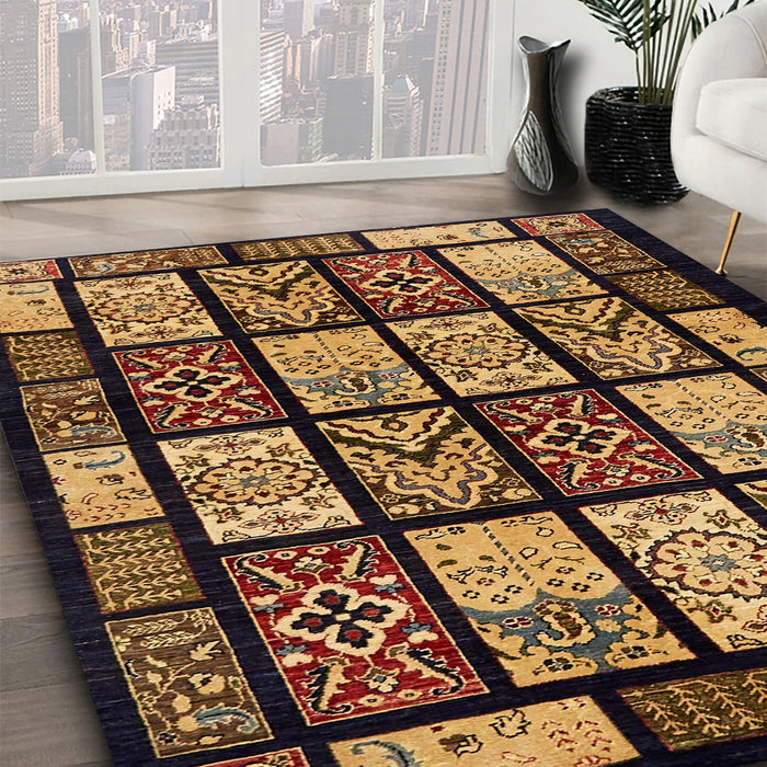 Machine Washable Abstract Night Red Rug in a Family Room, wshabs713