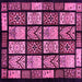 Square Machine Washable Abstract Pink Modern Rug, wshabs713pnk