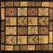 Square Machine Washable Abstract Brown Modern Rug, wshabs713brn