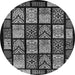 Round Abstract Gray Modern Rug, abs713gry