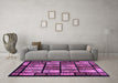 Machine Washable Abstract Purple Modern Area Rugs in a Living Room, wshabs713pur