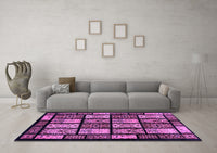 Machine Washable Abstract Purple Modern Rug, wshabs713pur