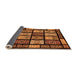 Sideview of Abstract Orange Modern Rug, abs713org