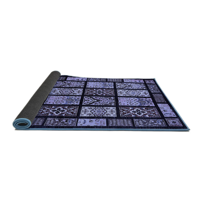 Sideview of Abstract Blue Modern Rug, abs713blu