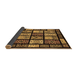 Sideview of Abstract Brown Modern Rug, abs713brn