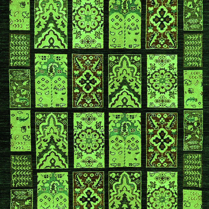 Machine Washable Abstract Green Modern Area Rugs, wshabs713grn