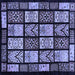 Square Abstract Blue Modern Rug, abs713blu