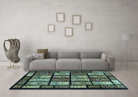 Machine Washable Abstract Light Blue Modern Rug, wshabs713lblu